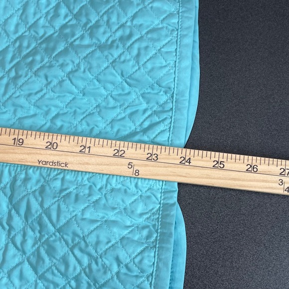 Talbots Quilted Vest Teal Blue Mandarin Collar Snap Front Pockets Women's Size L - Picture 7 of 7